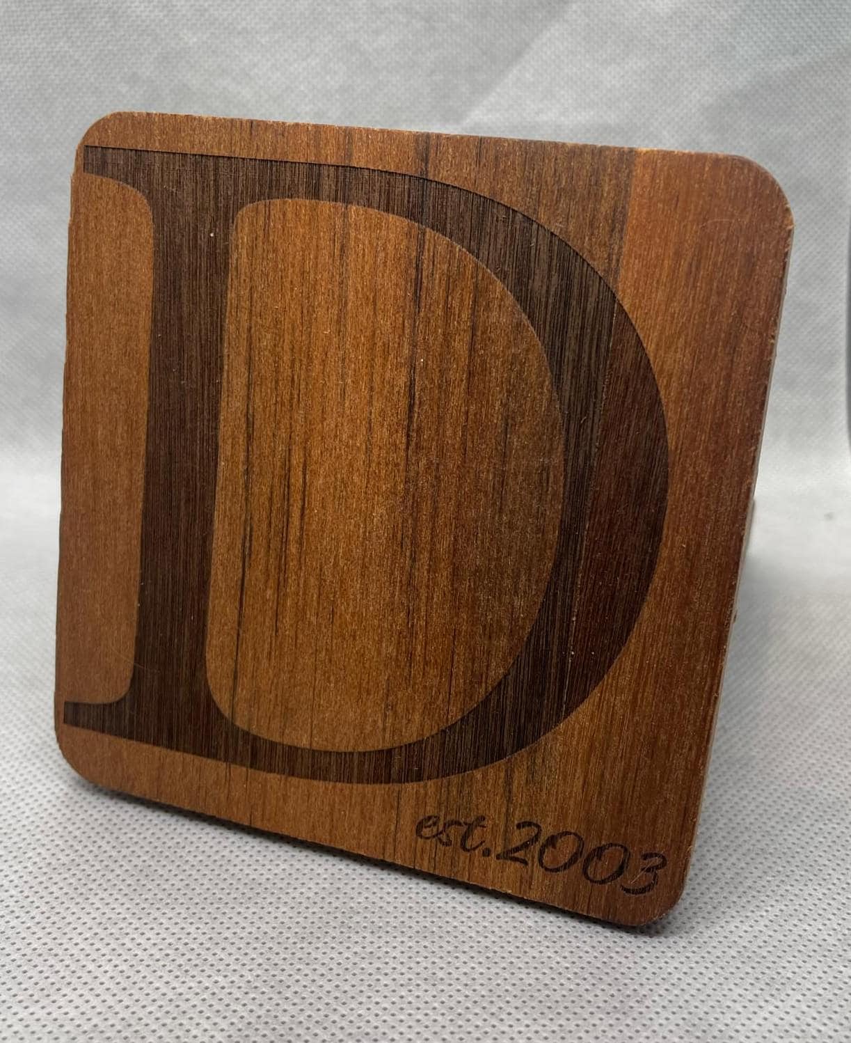 Personalized Engraved Acacia Wood Coasters - Custom Name, Monogram, and Logo - Unique Wedding, Housewarming, or Gift Idea - Set of 4